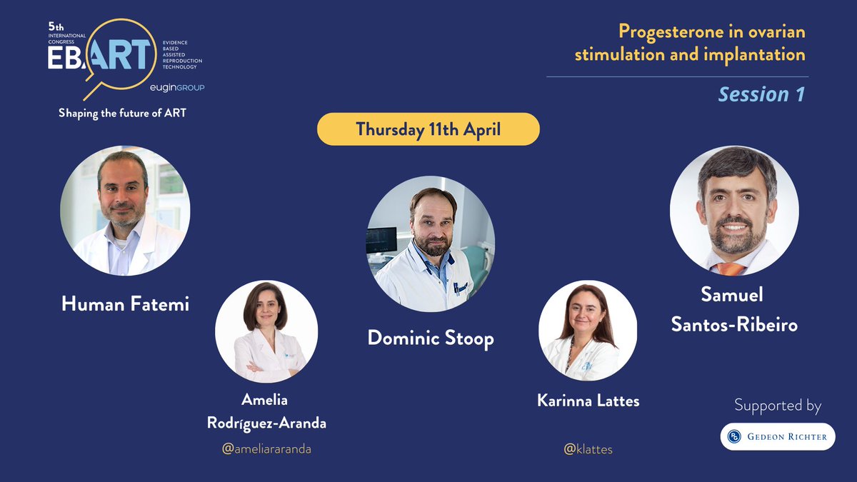 Starting gun for the most anticipated event🎉

Session 1: “Progesterone in ovarian stimulation and implantation” will be chaired by:
🔵@ameliararanda & @klattes.
Here we go!🚀

#ART #Reproductivemedicine #EBART2024