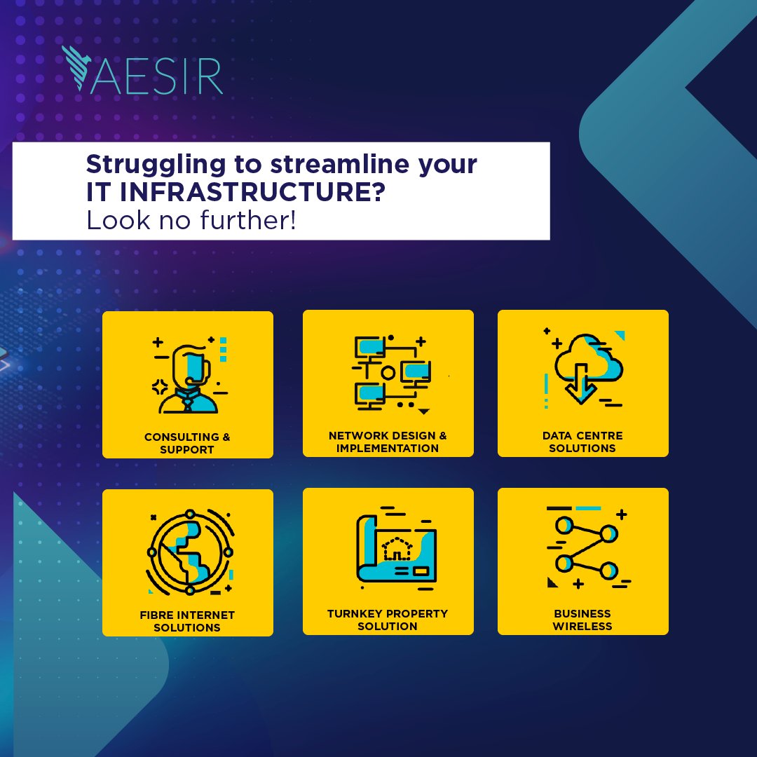 Struggling to streamline your IT infrastructure? Look no further! Aesir's expert team offers comprehensive infrastructure management services, ensuring your systems run smoothly and securely. Say goodbye to IT headaches!  aesir.co.za/services/ #InfrastructureManagement