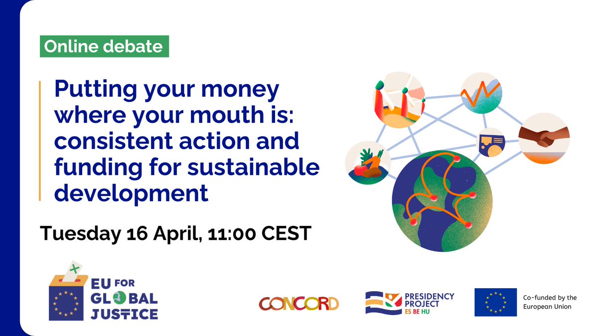 🤔How can the EU support sustainable development and inequality reduction in partner countries? CONCORD will hold a debate on this topic as part of #EU4GlobalJustice campaign! Join us on 16 April for perspectives from MEPs & civil society. Register 🖊️buff.ly/4cOMfxJ