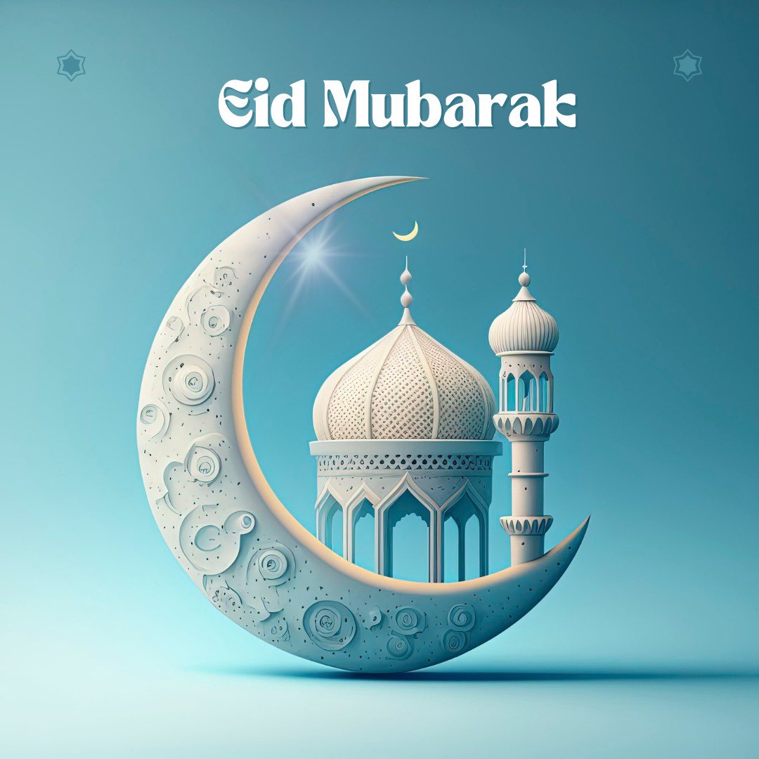 Eid Mubarak!  May this joyous occasion bring you peace, happiness, and countless blessings. 🌙✨ #EidMubarak #EidUlFitr