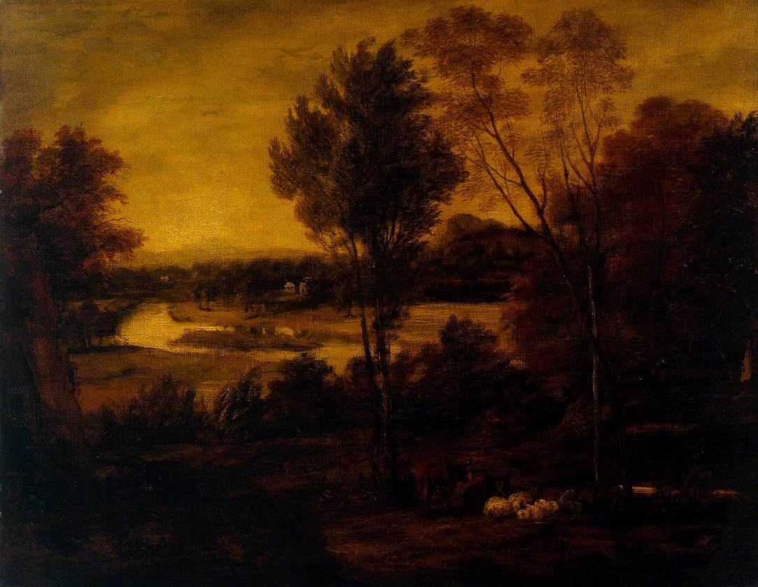 Joshua Reynolds, The Thames from Richmond Hill (1788). Housed at the the National Gallery in London, England. #EnglishArt