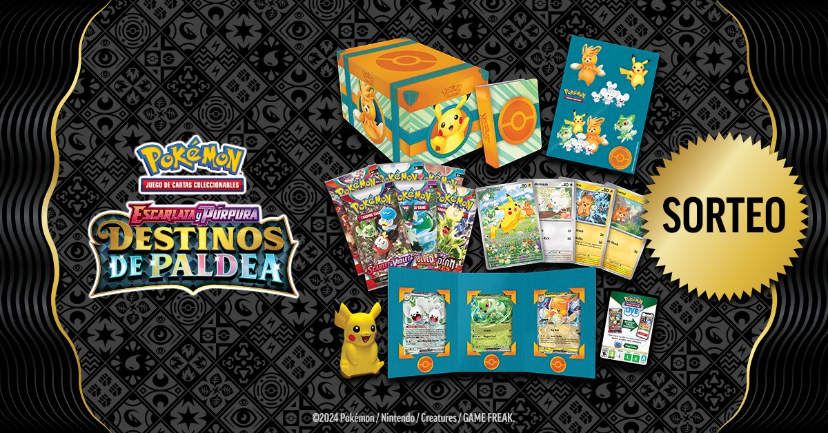 Bandai_es's tweet photo. 🔴SORTEO🔴

¿Quieres llevarte uno de los dos cofres de Paldea Adventure Chest? Esto es lo que tienes que hacer:

🔷 ¡Síguenos!
🔷 Da RT y FAV a este tweet
🔷 Dinos cuál es tu tipo de Pokemon favorito 🔥👻⚡️ con el HT #BandaiPaldeaAdventureChest

El sorteo termina mañana a las 12h https://t.co/5ZoIH5tDgY