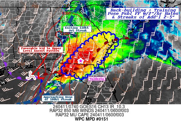 #WPC_MD 0151 affecting Eastern FL Panhandle...Southern GA...Ext. Southern SC..., #scwx #gawx #flwx, wpc.ncep.noaa.gov/metwatch/metwa…