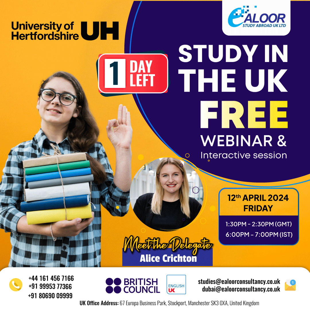 Join us for an exclusive FREE Live Webinar and Interactive Session of University of Hertfordshire

Click the link below to register 👇
zfrmz.com/hSumcs4xKS4PiZ…

#overseaseducationconsultant #ukeducation #ukeducationabroad #StudyintheUK