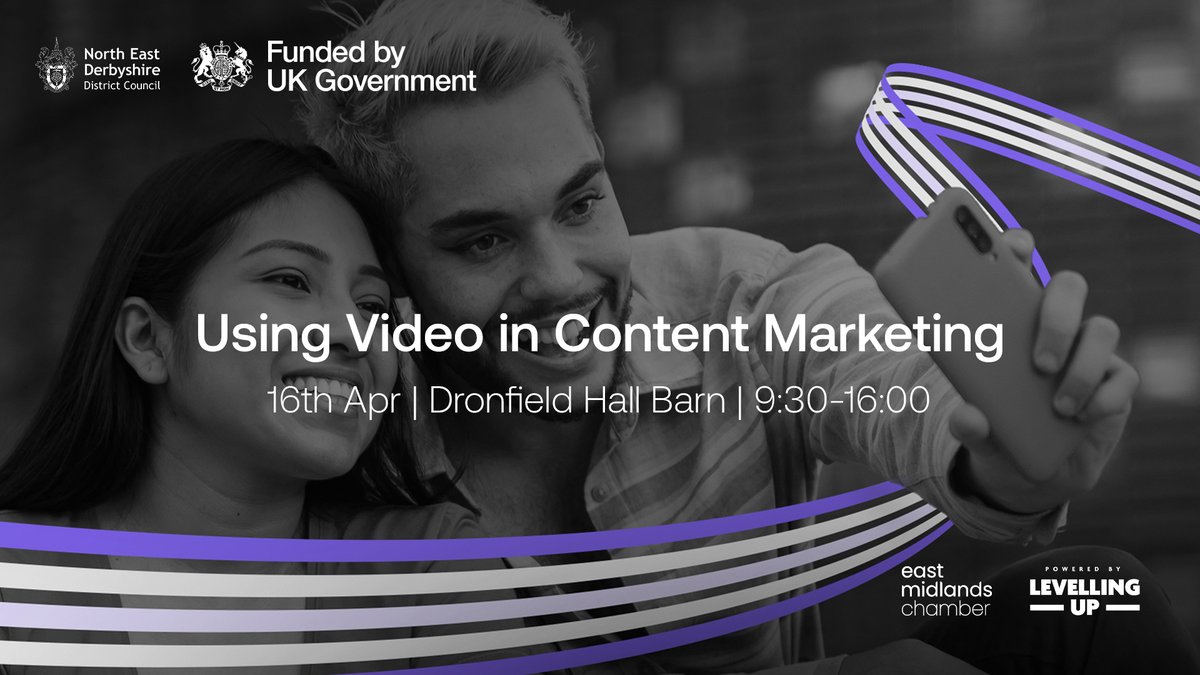- Better knowledge of video use for business - Action plan of how you will use video in your business - Specific platform knowledge based on your audience - Practical experience of creating video 16/04 | 9.30–16.00 | bit.ly/3vCCKkG #UKSPF #Accelerator