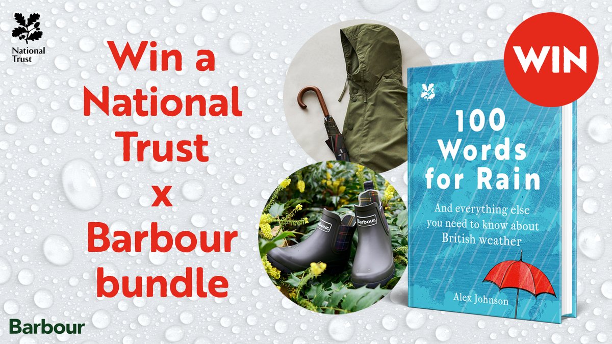 To celebrate the launch of 100 Words for Rain, we’ve partnered with @Barbour for the perfect giveaway for any rainy day! 🌧️ Enter now: ow.ly/jnL150Rc5cf Terms and conditions apply. @NTBooks #NT100WordsforRain