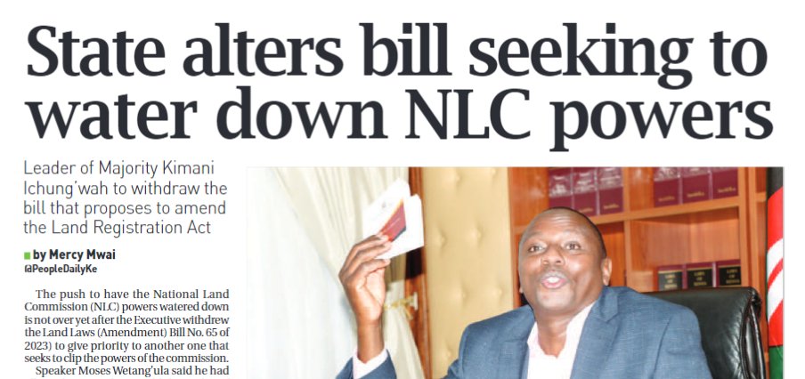 InformAction Kenya (@informaction_ke) on Twitter photo What do you think about the recent move to water down the powers of the <a href="/NLC_Kenya/">National Land Commission</a> by shelving the Land Laws (Amendment) Bill No. 65 of 2023 in favor of another bill aimed at curbing the commission's authority? pd.co.ke/news/state-alt…
Via <a href="/PeopleDailyKe/">PEOPLE DAILY</a>
#WatchDiscussAct What do you think about the recent move to water down the powers of the <a href="/NLC_Kenya/">National Land Commission</a> by shelving the Land Laws (Amendment) Bill No. 65 of 2023 in favor of another bill aimed at curbing the commission's authority? pd.co.ke/news/state-alt…
Via <a href="/PeopleDailyKe/">PEOPLE DAILY</a>
#WatchDiscussAct