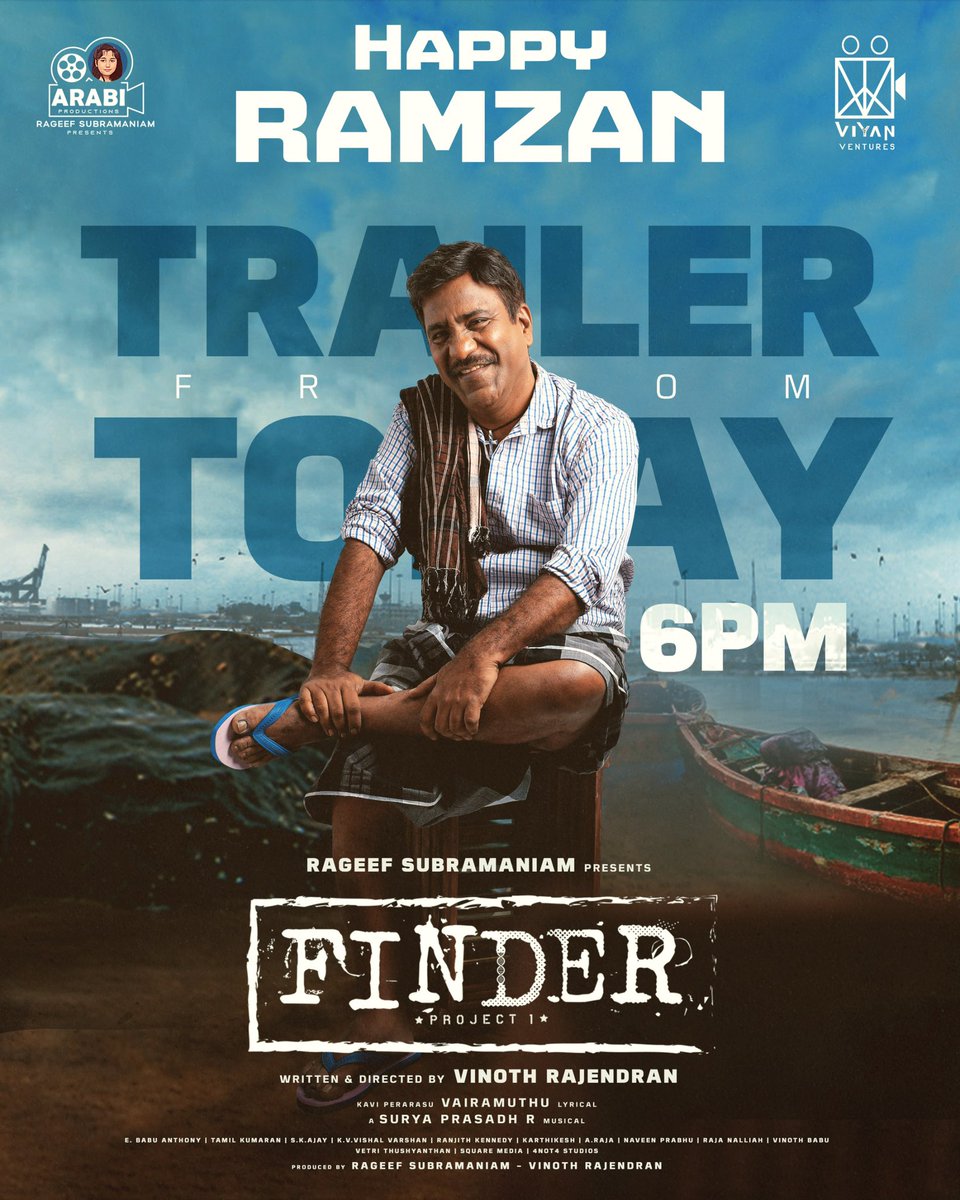 Vinoth Rajendran (@dirvr) on Twitter photo Get ready to witness the journey of Peter
Trailer releasing today at 6 pm
#Finder 🎞 🎥 coming to cinemas this April 20🍿🍿
#FinderTamilMovie
<a href="/DirVR/">Vinoth Rajendran</a>
<a href="/arbprds/">Arabi Productions</a>
<a href="/actressbrana/">Actressbrana</a>
<a href="/GopinathShanka4/">Gopinath Shankar</a>
<a href="/suryaprasadh/">Surya Prasadh R</a>
<a href="/naveenprabhu25/">VJ Naveenprabhu</a>
<a href="/gangapethumani/">Ganga Pethumani</a>
<a href="/sriramdvine/">Sriram GV</a>
<a href="/akshay_1318/">Akshay S</a> Get ready to witness the journey of Peter
Trailer releasing today at 6 pm
#Finder 🎞 🎥 coming to cinemas this April 20🍿🍿
#FinderTamilMovie
<a href="/DirVR/">Vinoth Rajendran</a>
<a href="/arbprds/">Arabi Productions</a>
<a href="/actressbrana/">Actressbrana</a>
<a href="/GopinathShanka4/">Gopinath Shankar</a>
<a href="/suryaprasadh/">Surya Prasadh R</a>
<a href="/naveenprabhu25/">VJ Naveenprabhu</a>
<a href="/gangapethumani/">Ganga Pethumani</a>
<a href="/sriramdvine/">Sriram GV</a>
<a href="/akshay_1318/">Akshay S</a>