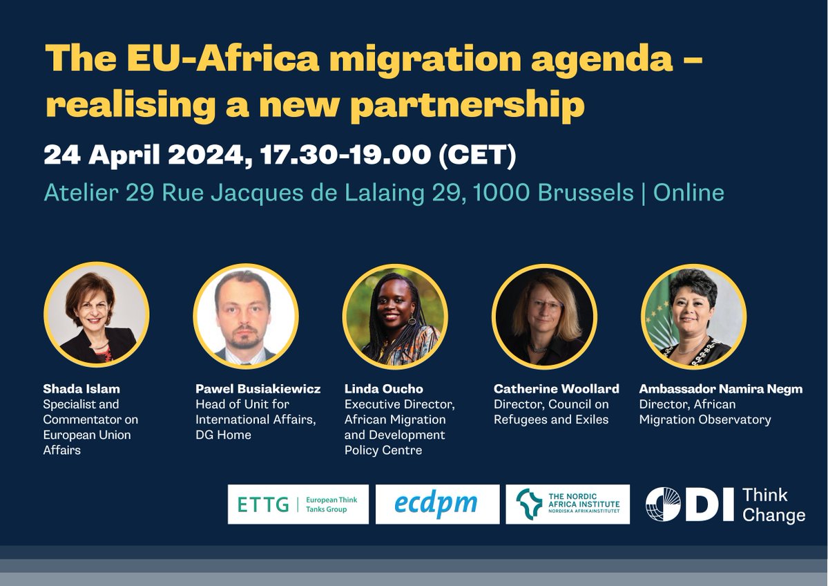 EVENT Migration has been a controversial theme across Europe for many years, with particular implications for the EU’s partnership with Africa. This event explores what’s needed to deliver a partnership of sound mutual developmental benefits. Register: odi.org/en/events/the-…