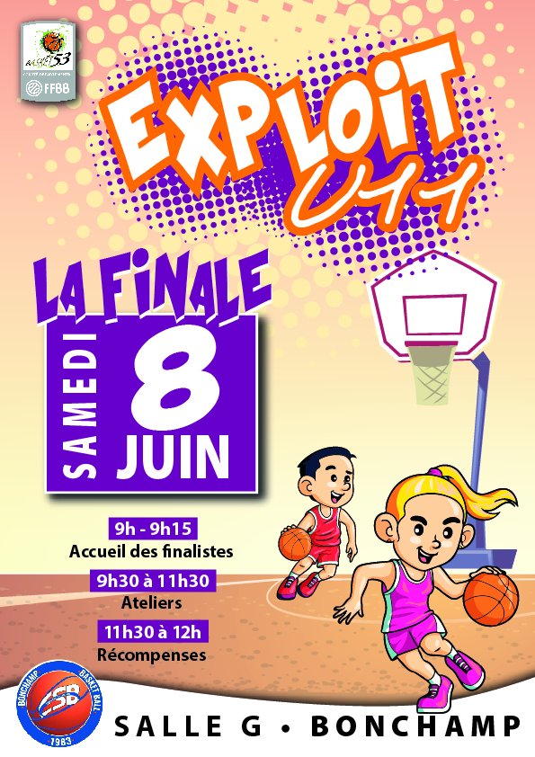 [Finale Exploit U11]

Dernier rassemblement de la saison pour l’Exploit U11 avec la tant attendue finale !🤩

📅Samedi 8 juin de 9h à 12h
📍Salle G à Bonchamp