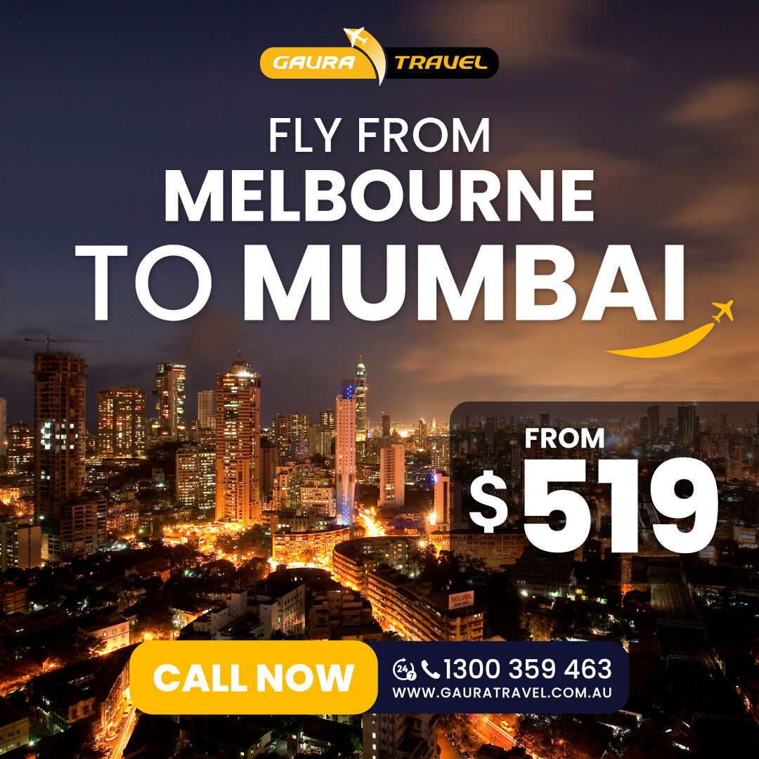 Find Your Best Way Home to Mumbai with Exclusive GDeals⚡ 

Book Your Flight Now ✈ 

📞Call us: 1300 359 463 

✨Book Now: bit.ly/GDealsOffers 

#gauratravel #GDeals #mumbai #affordableflights #flyindia #australiaindia #indiaaustralia #travelindia #travelaustralia