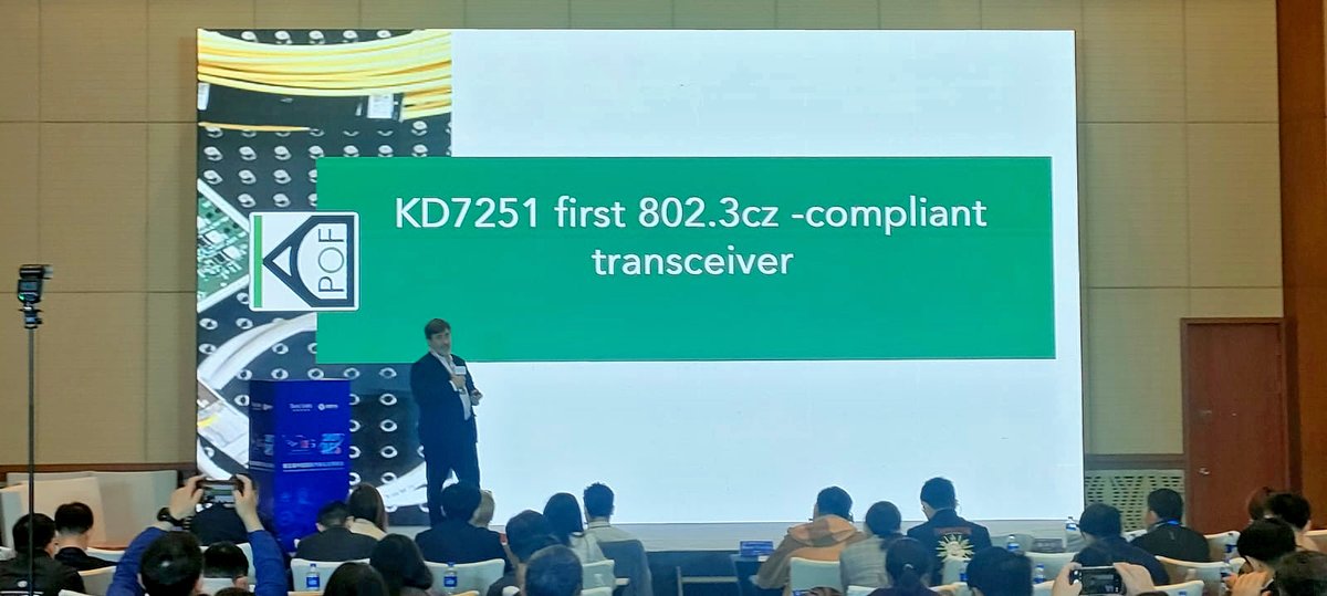 KD_Corporate's tweet photo. We're excited about the great interest in presentation “Advance 10-Gigabit Ethernet Connection Solution Enables the Development of #AutonomousDriving” by @ociordia at #Automotive Ethernet Summit in Shanghai😃!

Meet us at stand B13 for our demo of @IEEESA Std 802.3cz standard! https://t.co/yHQJjqvbcd