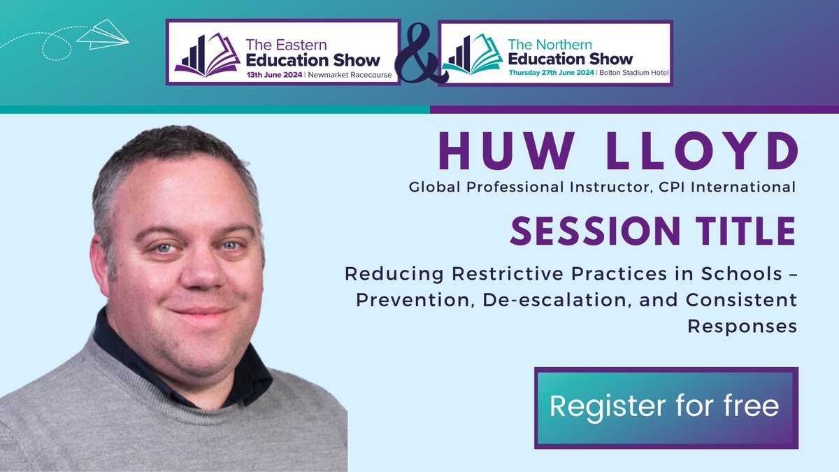 Meet the speaker: Huw Lloyd will be speaking at #NorthernEdShow & #EasternEdShow He will be discussing 'Reducing Restrictive Practices in Schools – Prevention, De-escalation, and Consistent Responses' Register EES: bit.ly/3TMAJeF Northern NES: bit.ly/4cuTTgs