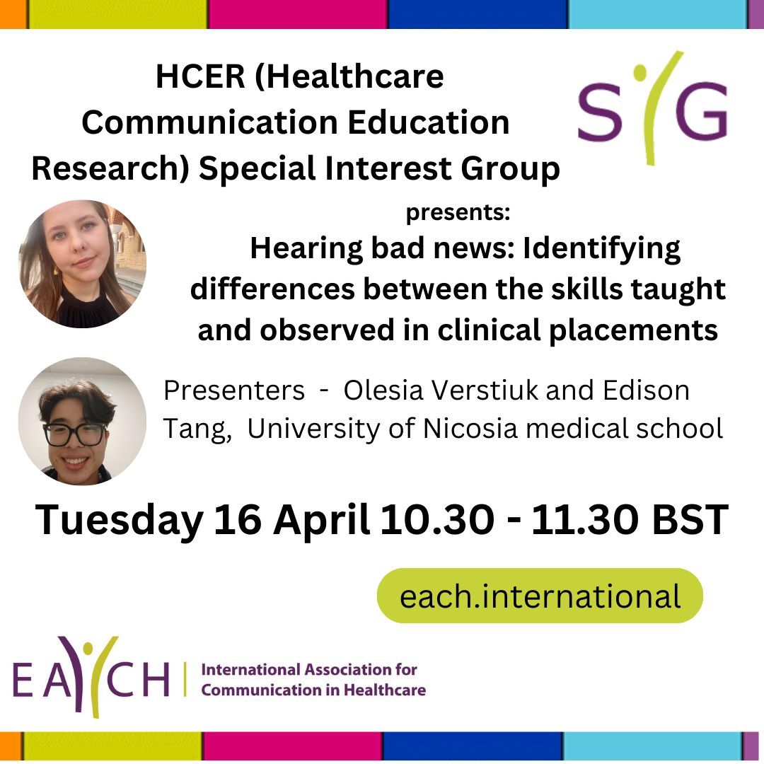 Watch the free webinar from the HCER special interest group 16th April 10.30 Register here buff.ly/3vVwSTs #EACH #healthcarecommunication