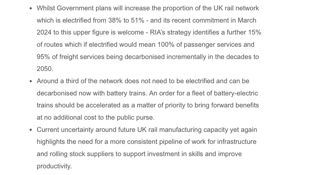 Rail Industry Association is today recommending that government gets on with ordering a fleet of battery electric units to replace ageing diesels as RIA lays out a path to a decarbonised railway. Key findings are…