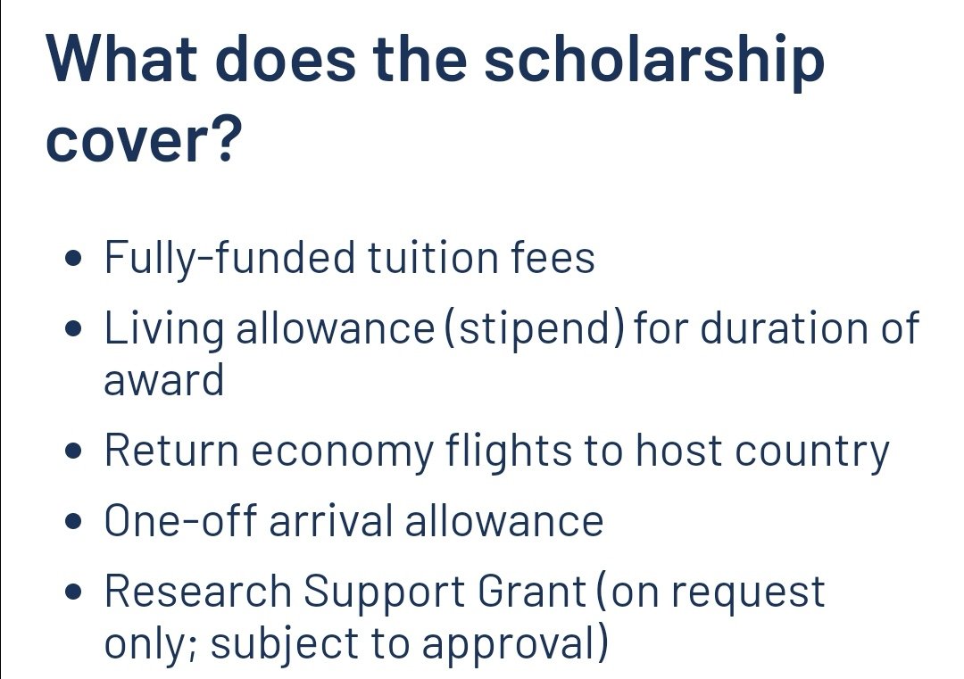 Queen Elizabeth Fully funded Scholarship. 
Covers:
📌Full tuition
📌Living expenses
📌Flight
📌Arrival allowance
📌Research grant (if applicable)
How to apply:
Check courses in the eligible universities and Apply directly to eligible universities by clicking 'Apply for QECS'…