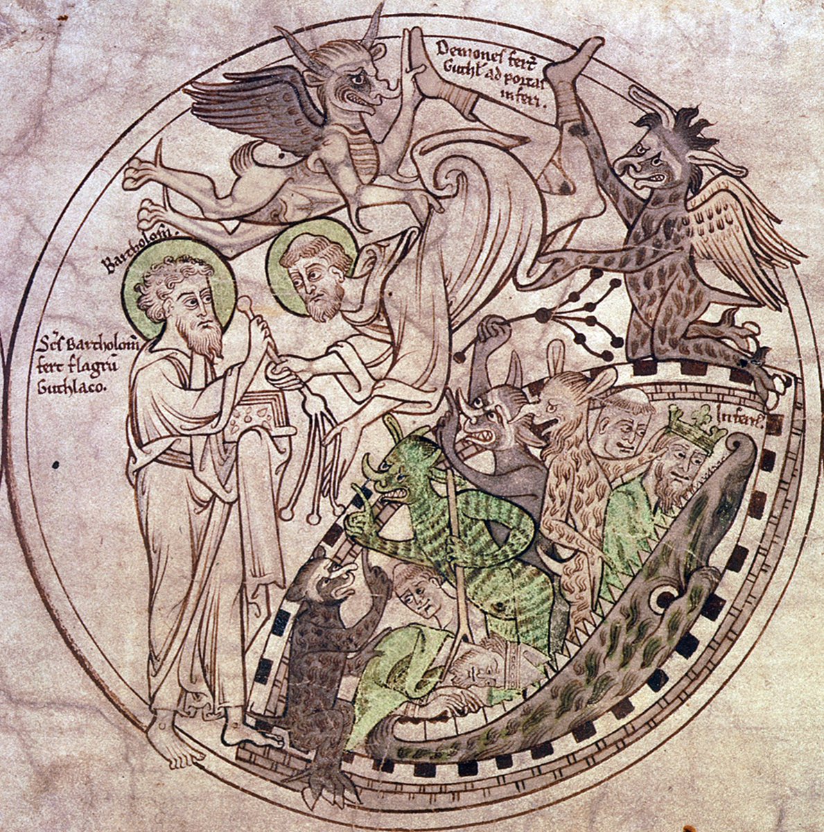 Today is the feast day of St Guthlac who died 1,310 years ago. Here he is being tormented by devils at his hermitage in Crowland. We didn't encounter any mischievous imps during our excavations at the site, but there was plenty of exciting archaeology! 👇 tandfonline.com/doi/full/10.10…