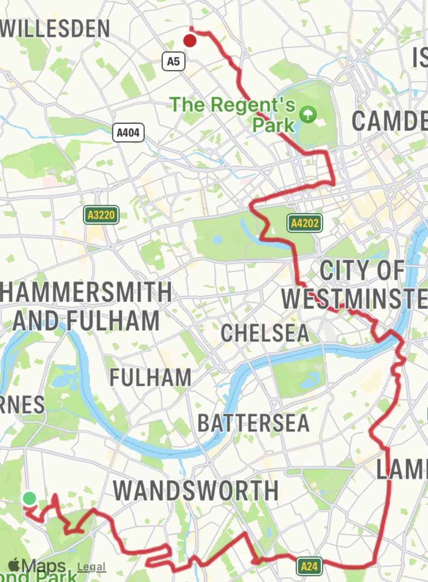 I happened to be in Roehampton Wednesday morning so I took that opportunity to walk to the monthly @B_C_S_A social in West Hampstead via Balham, Gateway to the South. 37km in 8 and a bit hours. #LoveLondonWalkLondon