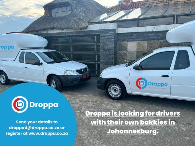Opportunity: @DroppaZA is looking for drivers with their own vehicles for a three-year delivery contract in Johannesburg, Durban and Gqeberha (PE). Interested individuals should send an email to droppad@droppa.co.za