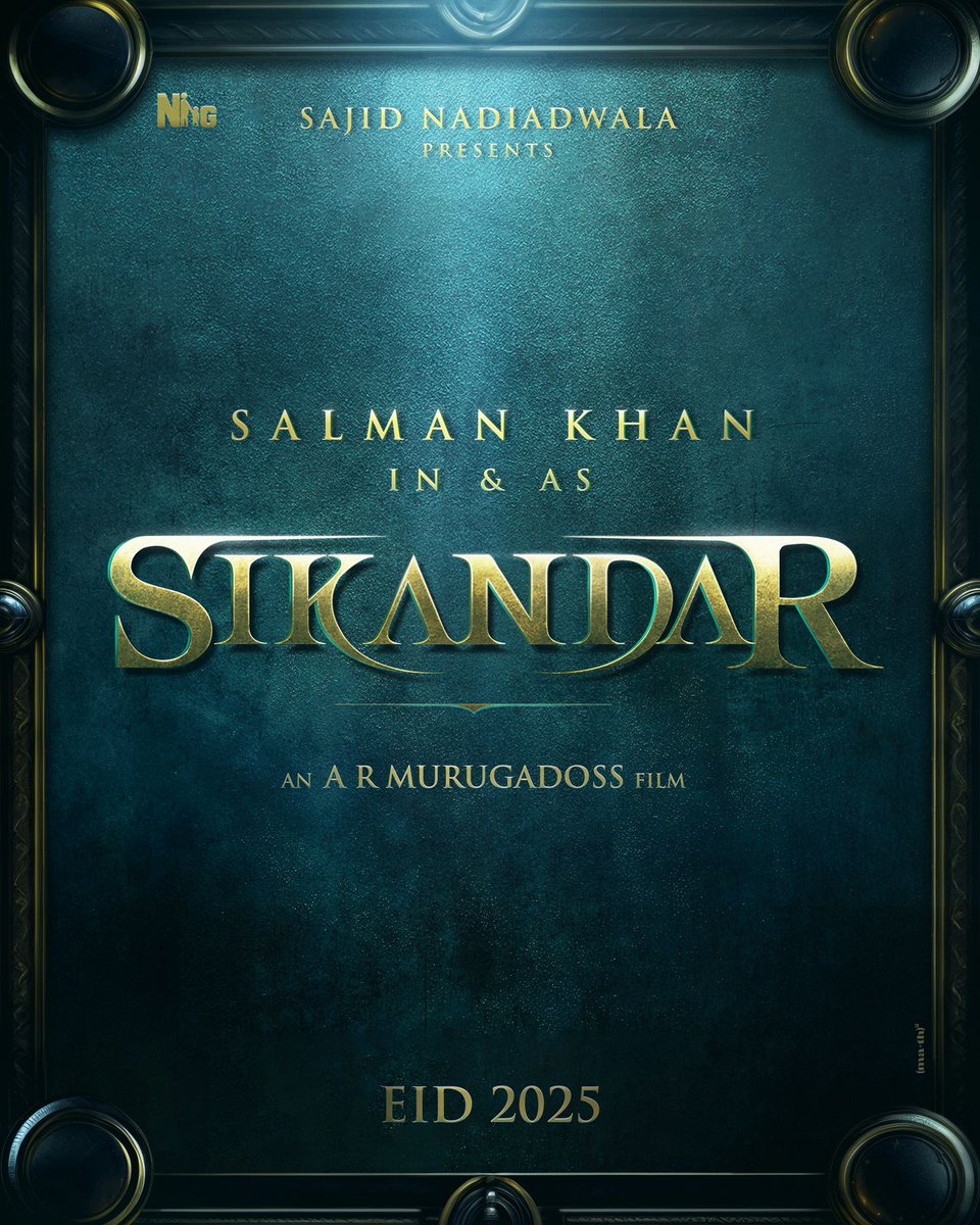 #Sikandar on #EidUlFitr 2025!* #SalmanKhan𓃵, #SajidNadiadwala, and #ARMurugadoss's most awaited project title revealed!*