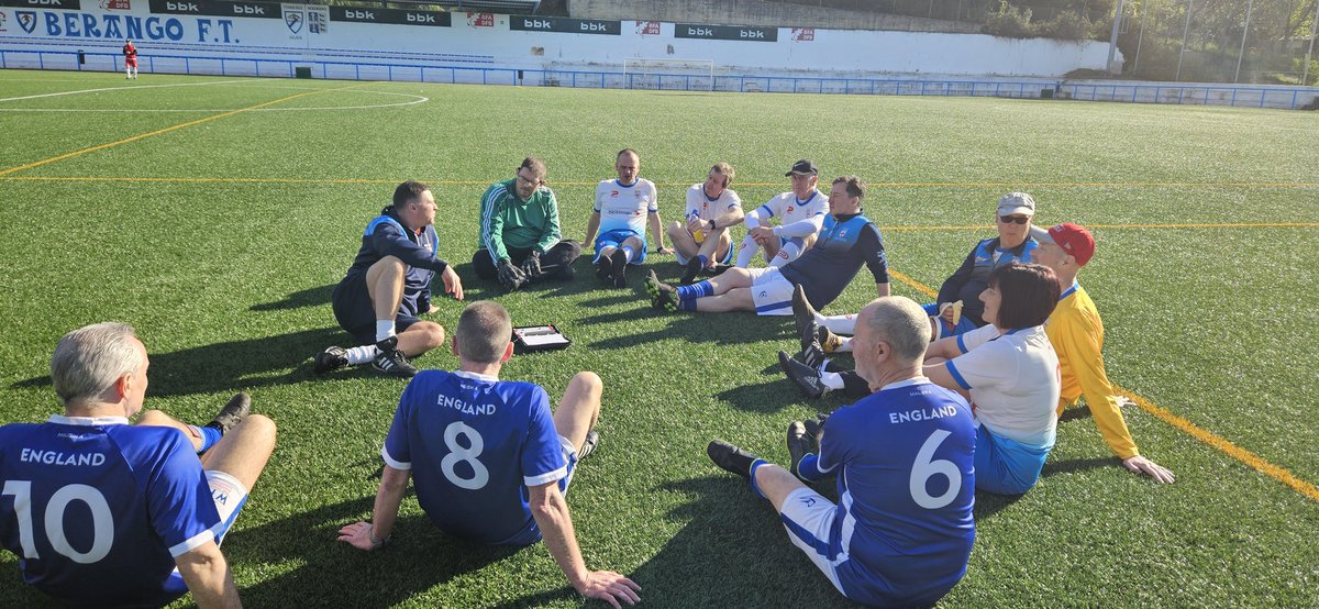 It's day 2 on #WorldParkinsonsDay and our @wfa @ParkinsonsPride players are preparing for their matches against @ASPARBI and Basque Country #walkingfootball teams #Bilbao #AllTogetherNow