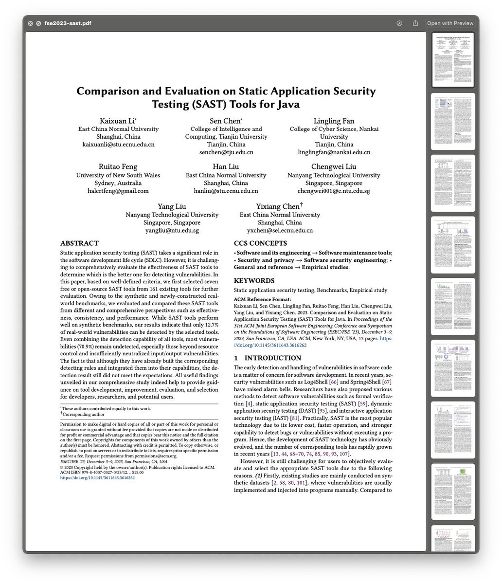 Strap in, we's going on a ride, a static analysis ride. I recently came across this paper, which looked at a wide variety of SAST tools against a number of Java apps. Java being the choice of enterprise, and often not the best Java approaches out there, so it's a good choice