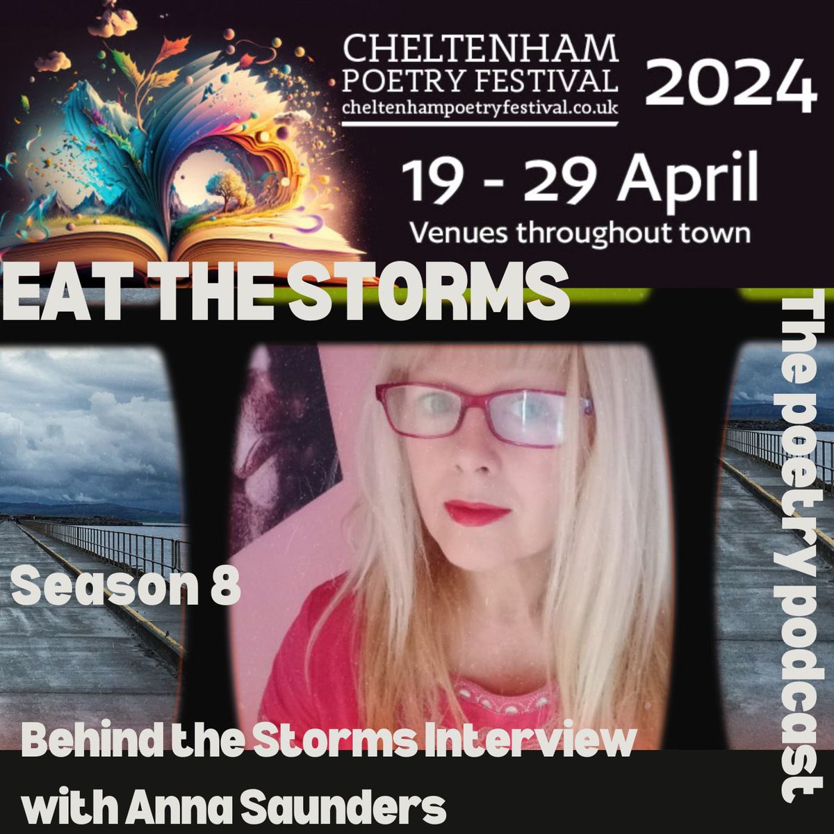 This weekend @AnnaSaund1 joins me on the #poetry #podcast for our Behind the Storms chat to talk about the @Cheltpoetfest which kicks off on the 19th April 🎉 Tune in from 5pm this Saturday to ensure you Stay Bloody Poetic 🙏😉