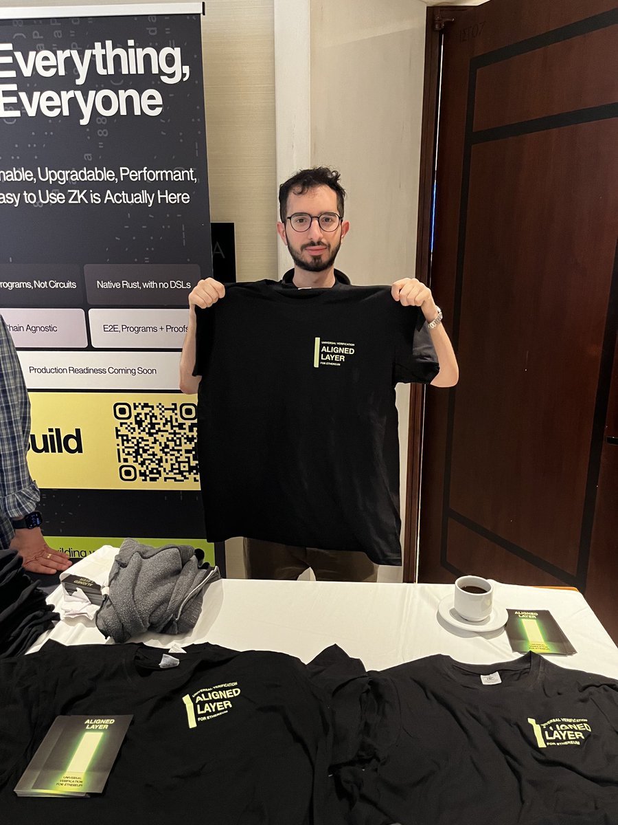 Want to get aligned? The team is in #zkaccelerate by ⁦@Ingo_zk⁩. Someone told us these t-shirts have special powers.