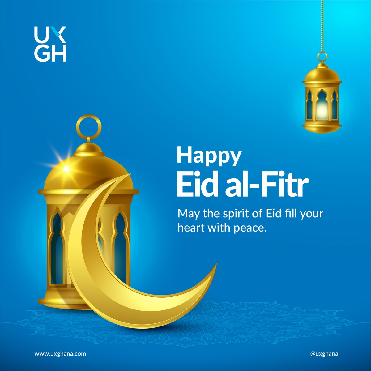 May the spirit of Eid fill your life with peace, happiness, and prosperity. Wishing you a wonderful Eid Mubarak! #EidMubarak #EidAlFitr #BlessedEid #uxghana