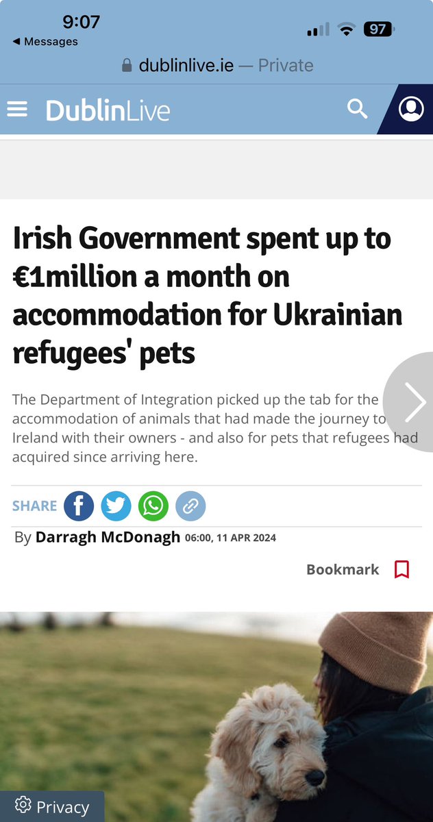 The Government spent up to €1million a month of your money to on accommodation and veterinary bills for Dogs, Cats and “Other” (was that hamsters) of Ukrainians. This is reckless spending of tax payers money and we are the fools of Europe. Im all for helping people but this is…