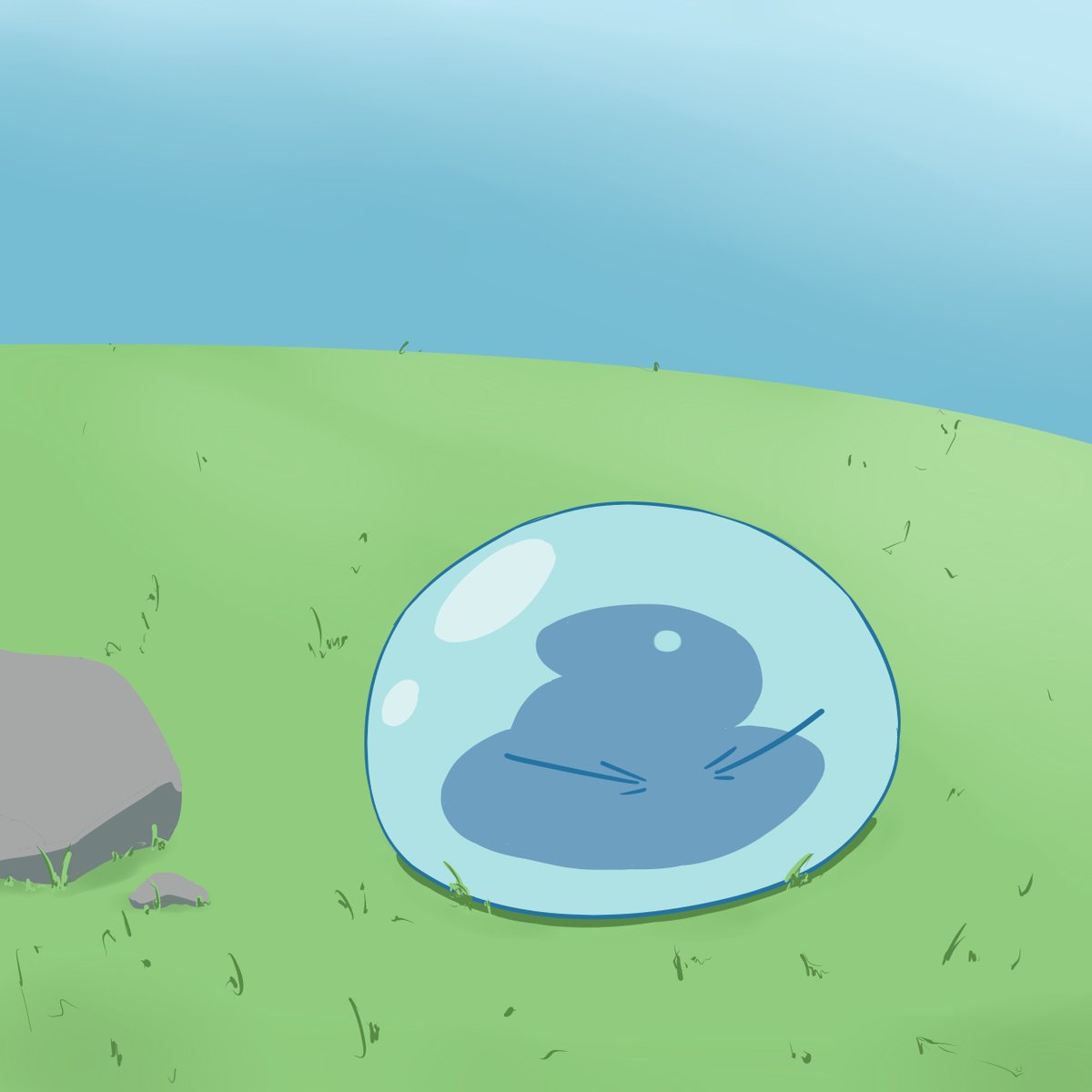 AruSoft_'s tweet image. Quick and simple Rimuru drawing in SAI