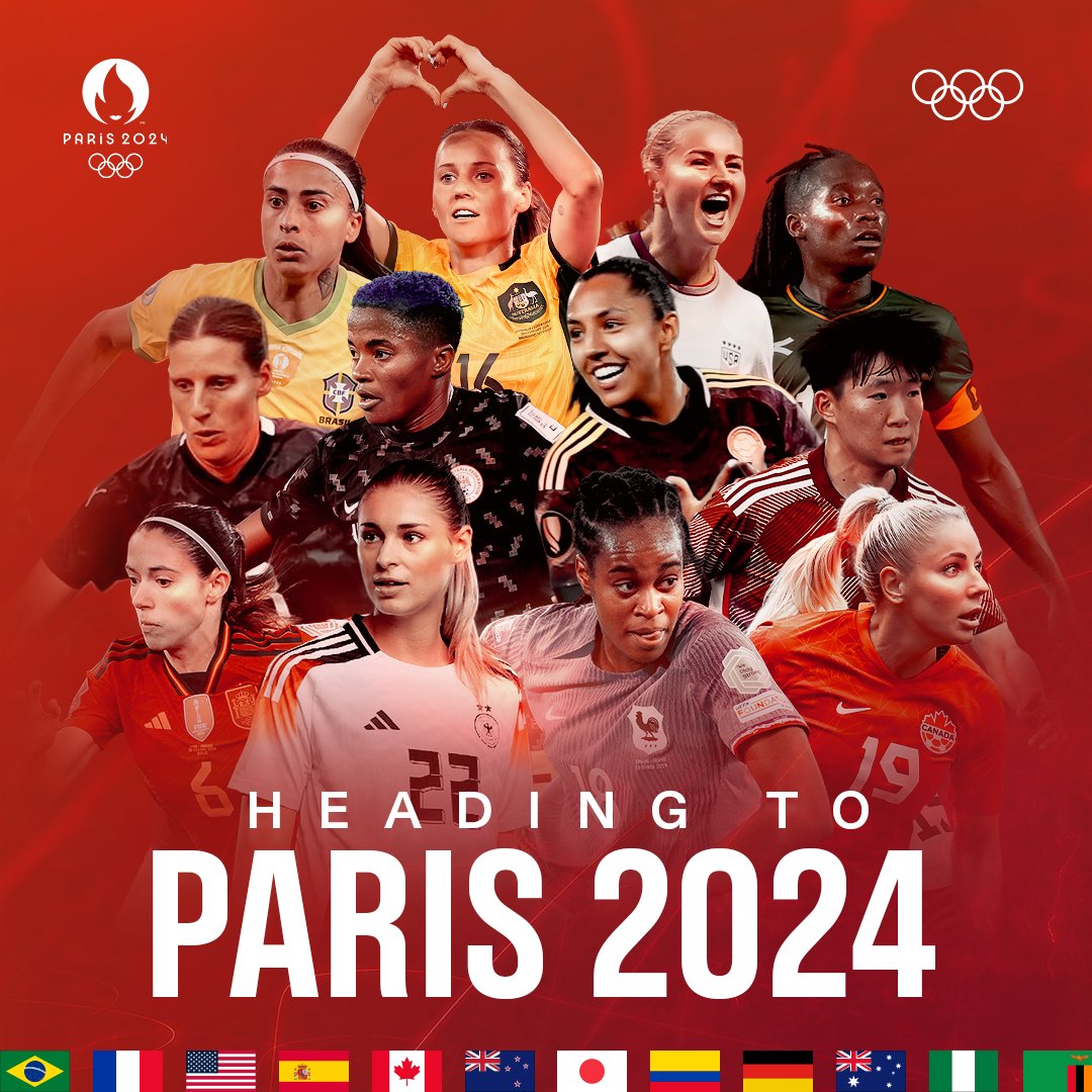 CONFIRMED! ⚽️ Our women's football teams for #Paris2024 are locked in! 🔐 🤩 12 nations will compete for gold! This tournament is going to bring a variety of incredible skills from across the world. 💪 Don't miss the action. Tickets to watch football at Paris 2024 are…