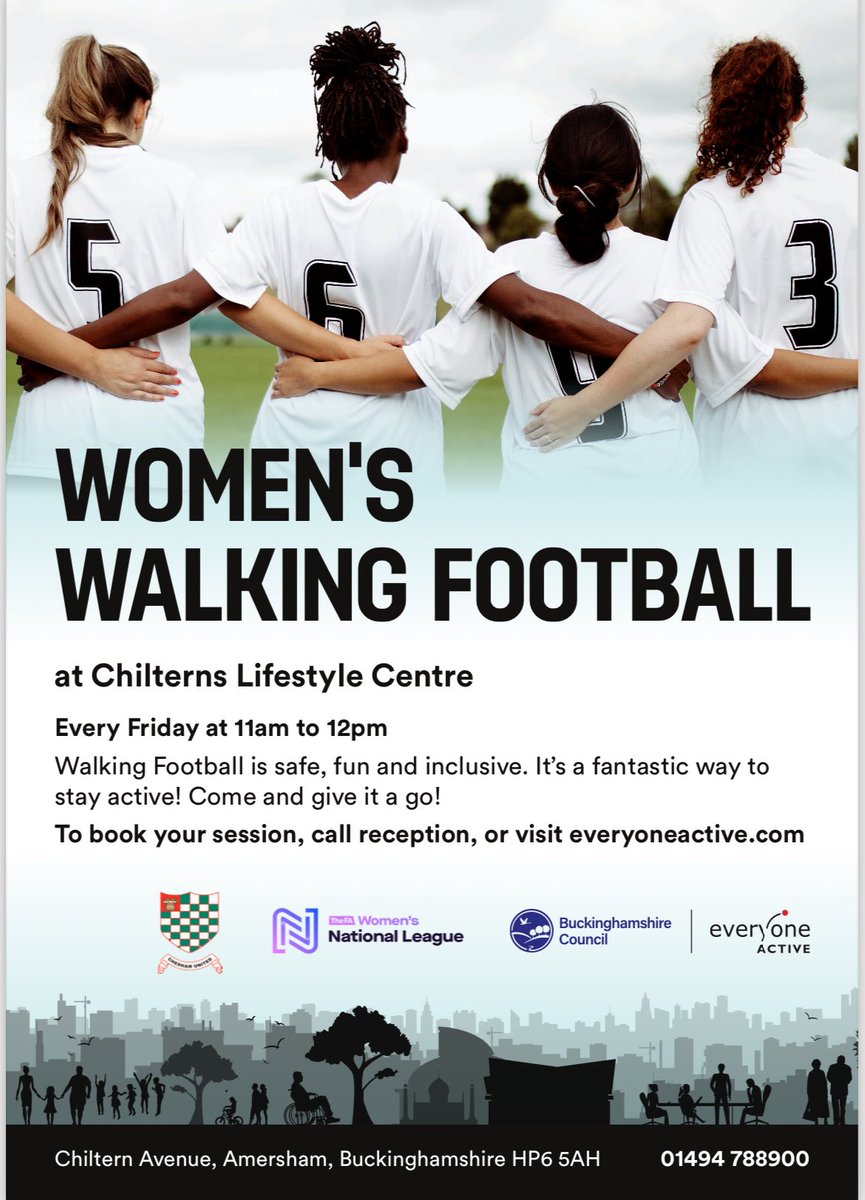 We start our brand new Women’s Walking Football sessions at The Chiltern Lifestyle Centre tomorrow! Come along and join us! 👇🏻@WalkingFootball @EveryoneActive