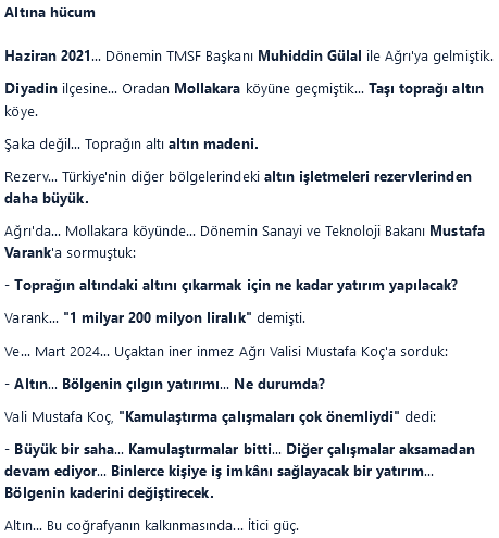 Sayın @mahmutcelik55, Bu haberleri biz araştırmak zorunda kalmasak da siz KAP'a gönderip bizleri aydınlatsanız nasıl olur? @kozaholding_ 
İyi okuyun: 'Rezerv... Türkiye'nin diğer bölgelerindeki altın işletmeleri rezervlerinden daha büyük.' sabah.com.tr/yazarlar/donat… #kozaa #kozal