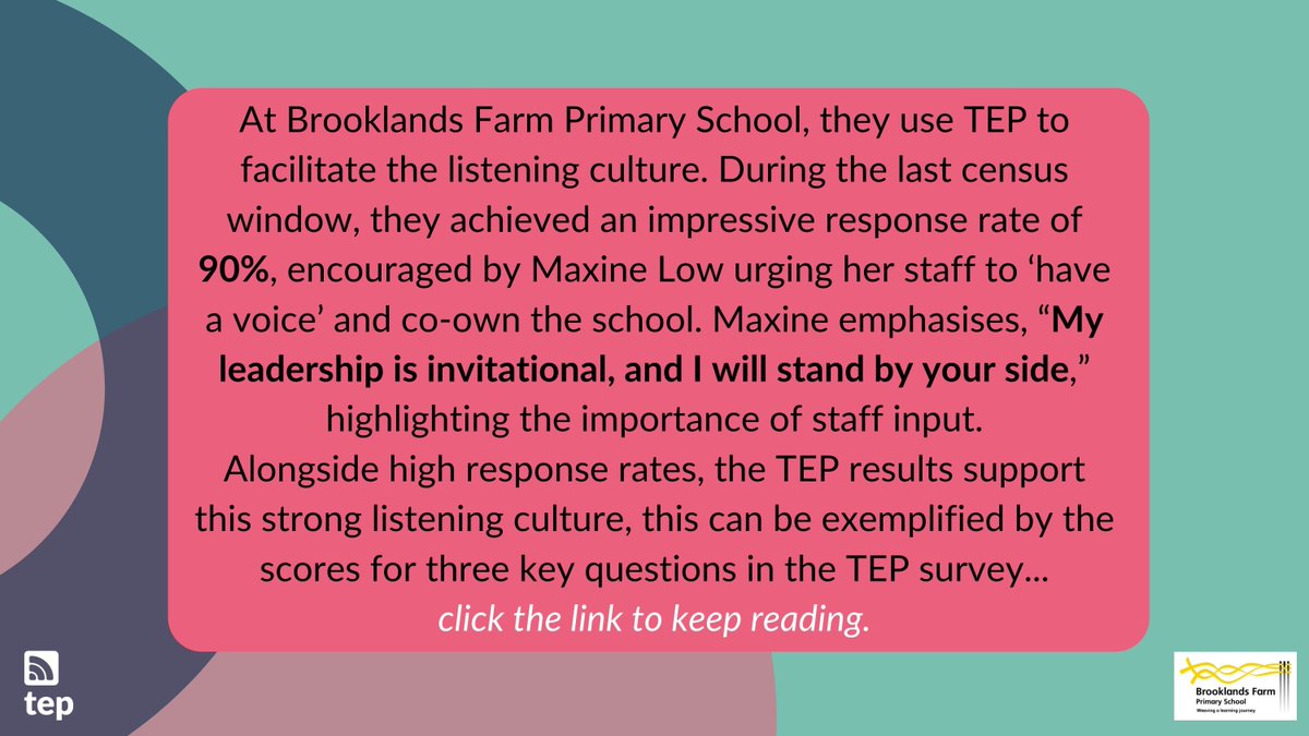 We're excited to share the first TEP case study with our partner school @FarmBrooklands - Maxine Low, Executive Head, met with us and explained her approach to workload, wellbeing and flexible working. Have a read here: buff.ly/3Uc3hhU Webinar: buff.ly/49qq275