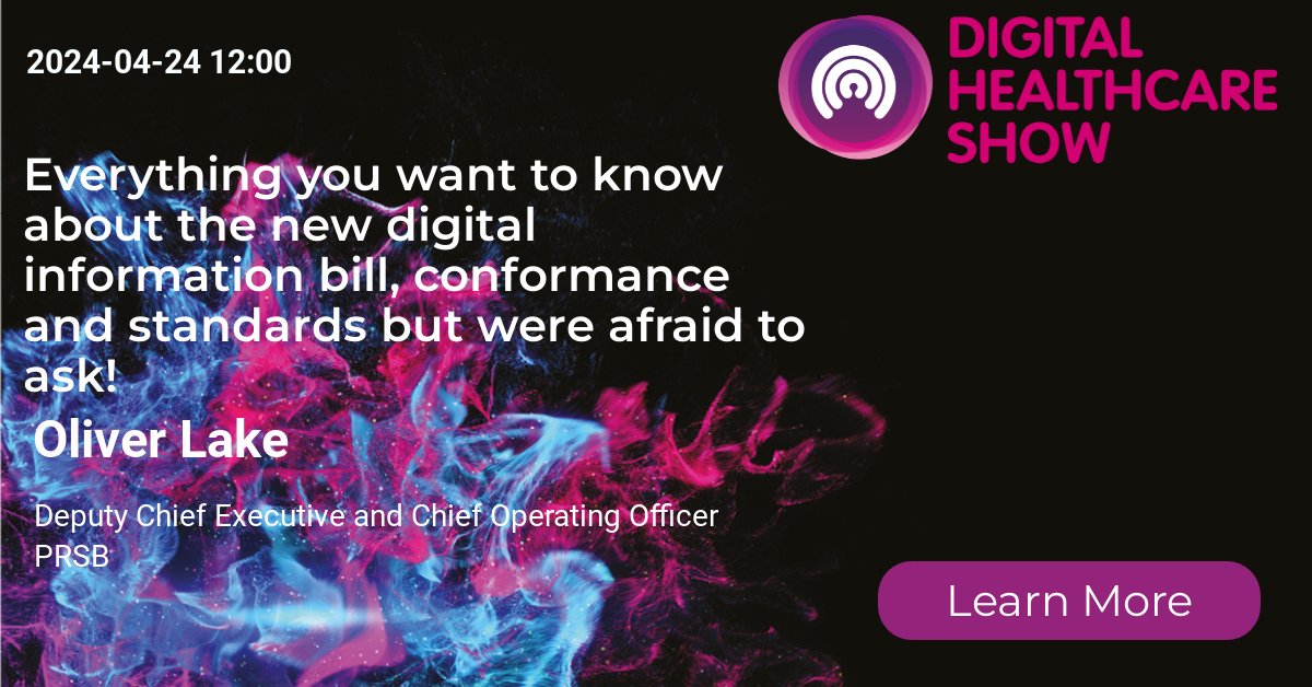 Not long now until our Deputy CEO, Oliver Lake, will take you through 'Everything you want to know about the new digital information bill, conformance and standards...' at the Digital Healthcare Show on 24 April at ExCel! hubs.li/Q02swsbF0 @DHS_London #DHS #digitalhealth