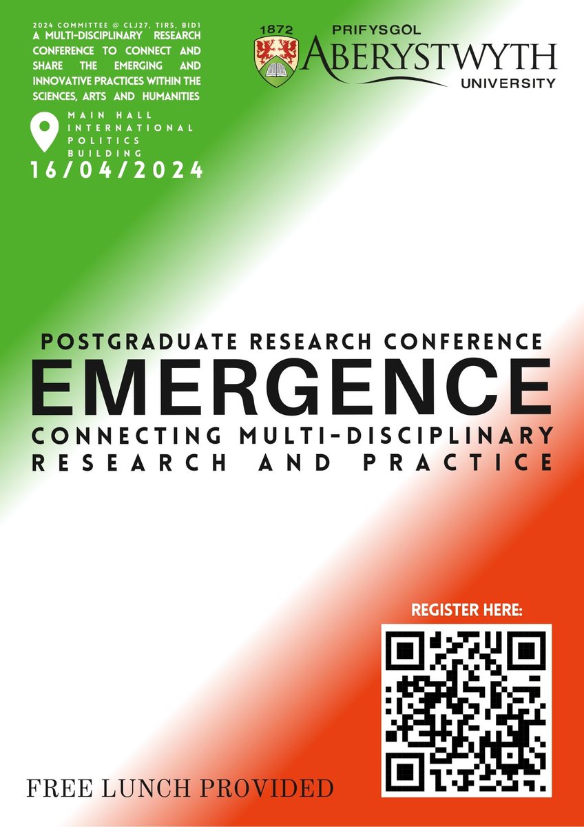 Our annual Postgraduate Research Conference will be taking place next week on 16 April. You can register using the QR code below. There will be a free networking lunch for all and an opportunity to win high-street vouchers.