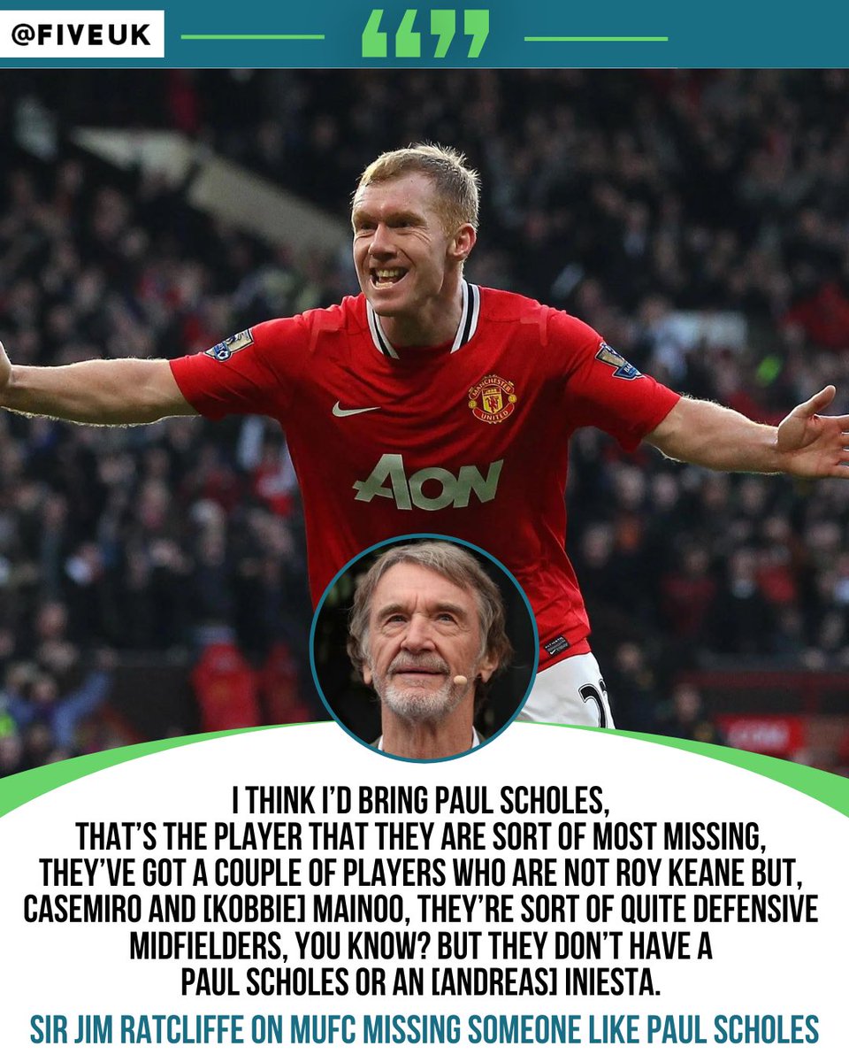 🔴🙌 Sir Jim Ratcliffe & Man Utd midfield star Kobbie Mainoo were both full of praise for United legend Paul Scholes and would love to see him in the Man Utd team again! 🤩