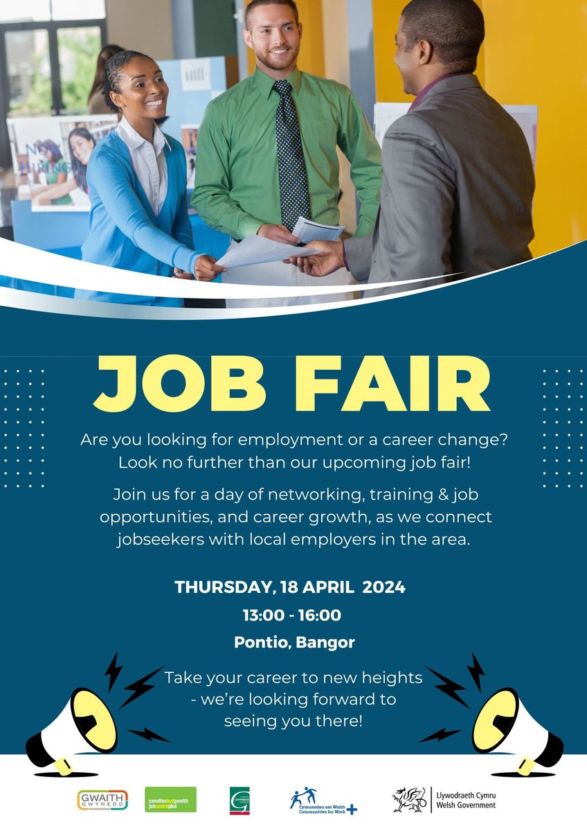 Come down and see us at the Job Fair in Bangor on the 18th April! We can have a friendly chat about the opportunities we can offer ✨

#EducationOpportunities #BangorJobFair #JobFair