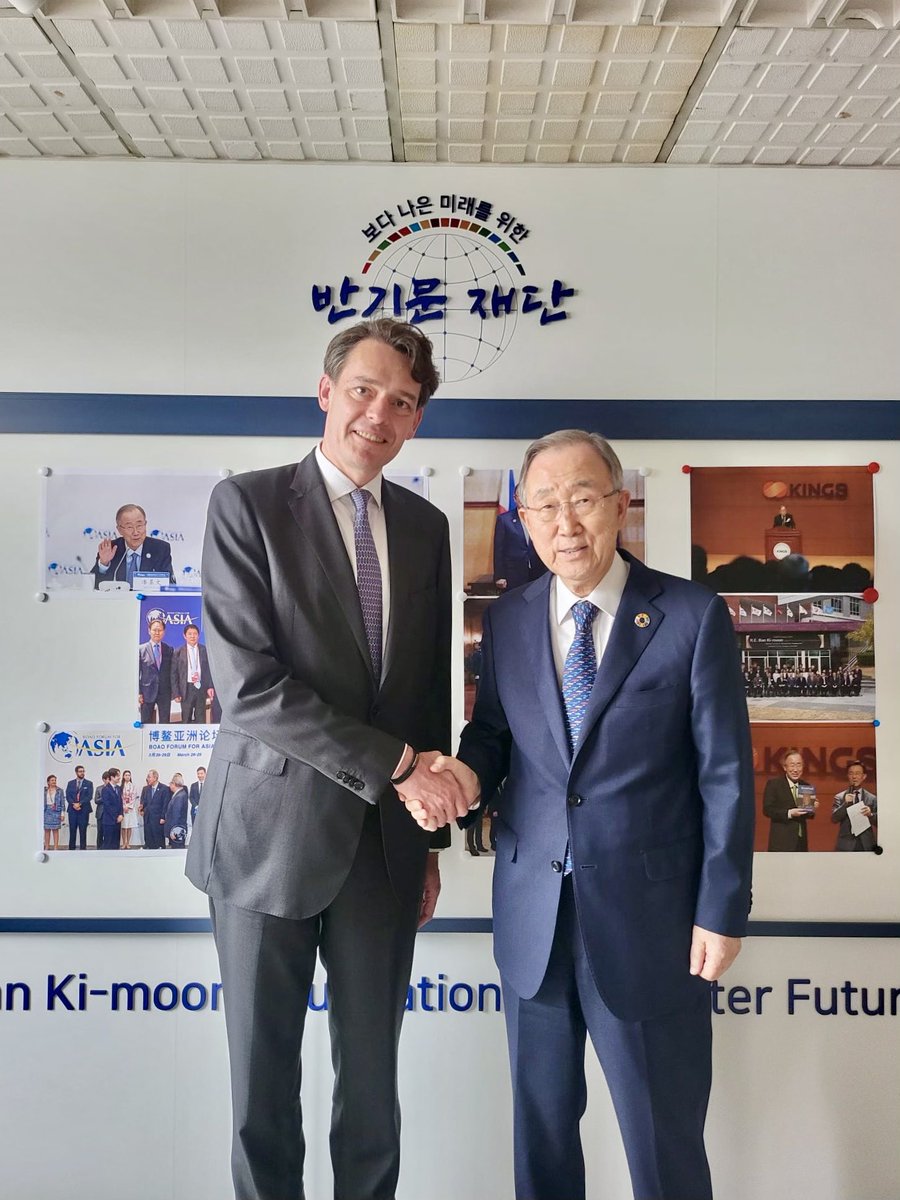 Ambassador-designate Jacques Flies met with former @UN SG and @gggi_hq President Ban Ki-moon to discuss #Luxembourg’s engagement with #GGGI. Sustainable growth is key for development while tackling climate change.