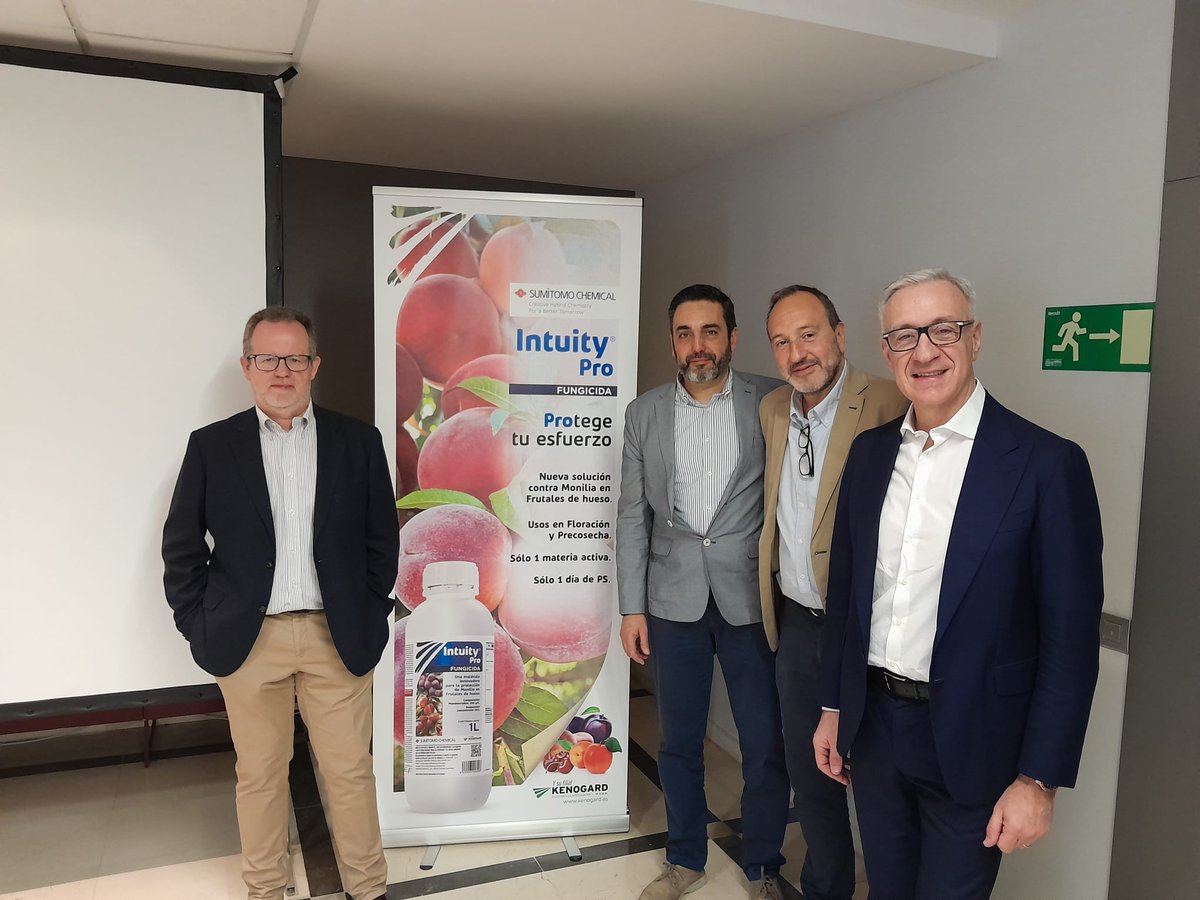 A punto de empezar la jornada de @Agronomia_k sobre frutales de hueso, en Valencia. Presentarán #IntuityPro, nuevo fungicida para el control de Monilia. #Kenogard