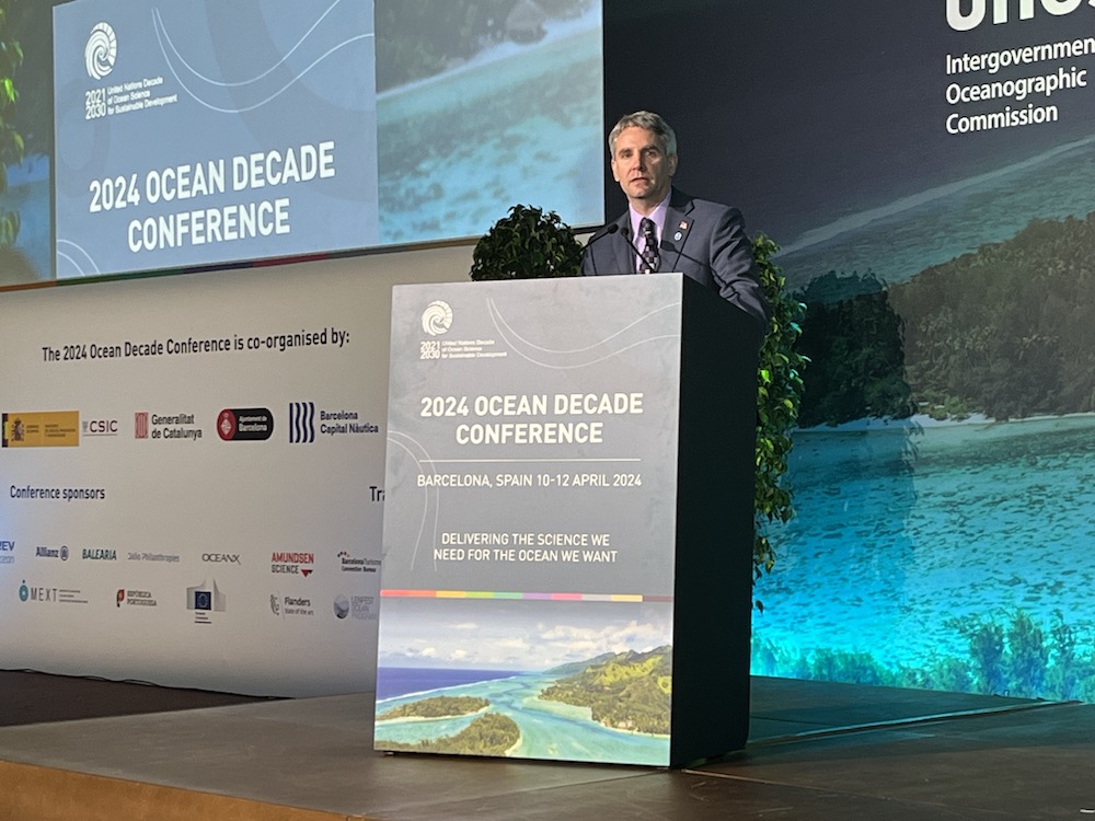 'We need to create a new blue economy, which leverages data, information and knowledge, including traditional and indigenous knowledge, about the ocean in order to build new economic markets.' -Steven Thur @NOAA at #OceanDecade24
