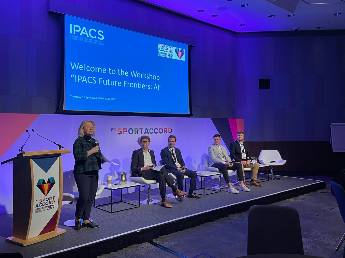 ‘How to leverage #AI to fight corruption in sport – on the field of play and in organisational structures?’ now being discussed between governmental entities, private sector, academia and sports organisations during the dedicated IPACS  Workshop at #SportAccord 2024.

@IOCMedia