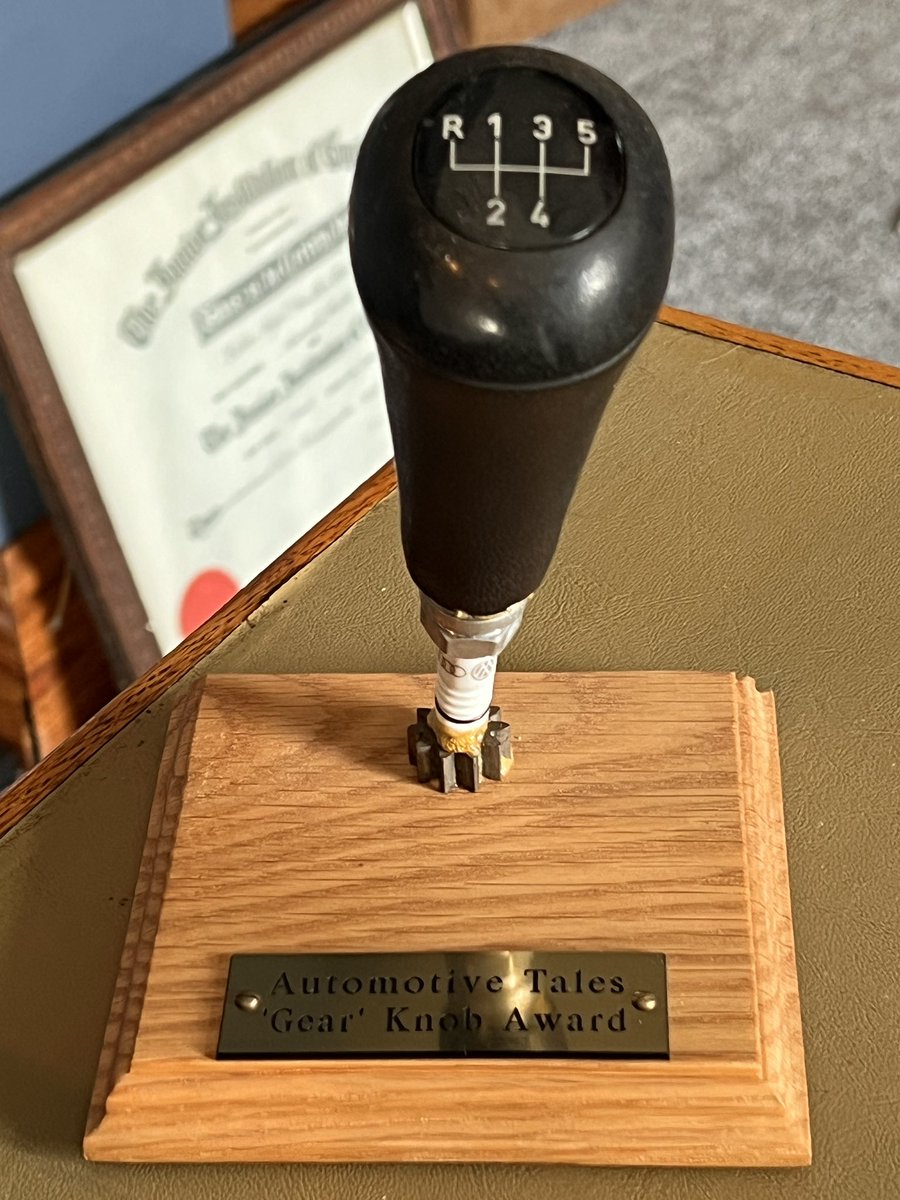 AutomotiveTales's tweet image. Found this I made a few years ago… who would you nominate for this award? 🤣🤣🤣

Thinking we should award it annually to the biggest knob we meet in our car escapades. 🤔🤣🤣🤣 #gearknobs