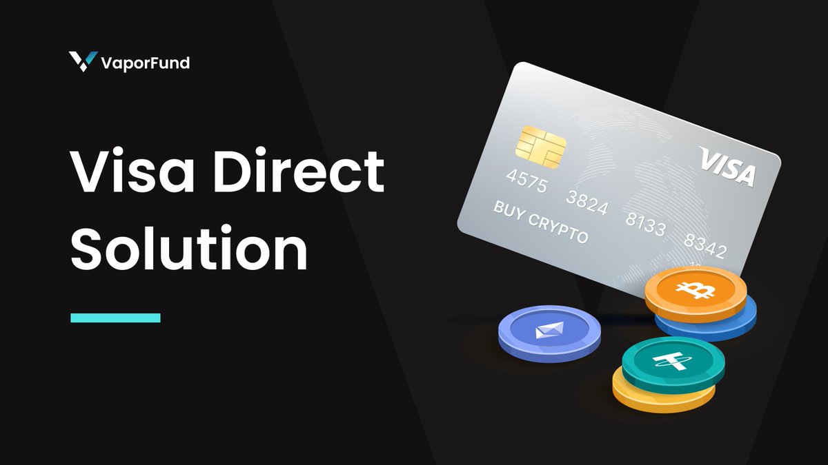 Vaporfund's integrating with Visa Direct ⭐️

✅Users can buy Vaporfund (RWAs) and sell cryptocurrency assets and route payments directly onto Visa cards with Vaporfund's onboarding services.

✅Vaporfund is enabling real-time card withdrawals through Visa Direct and delivering a…