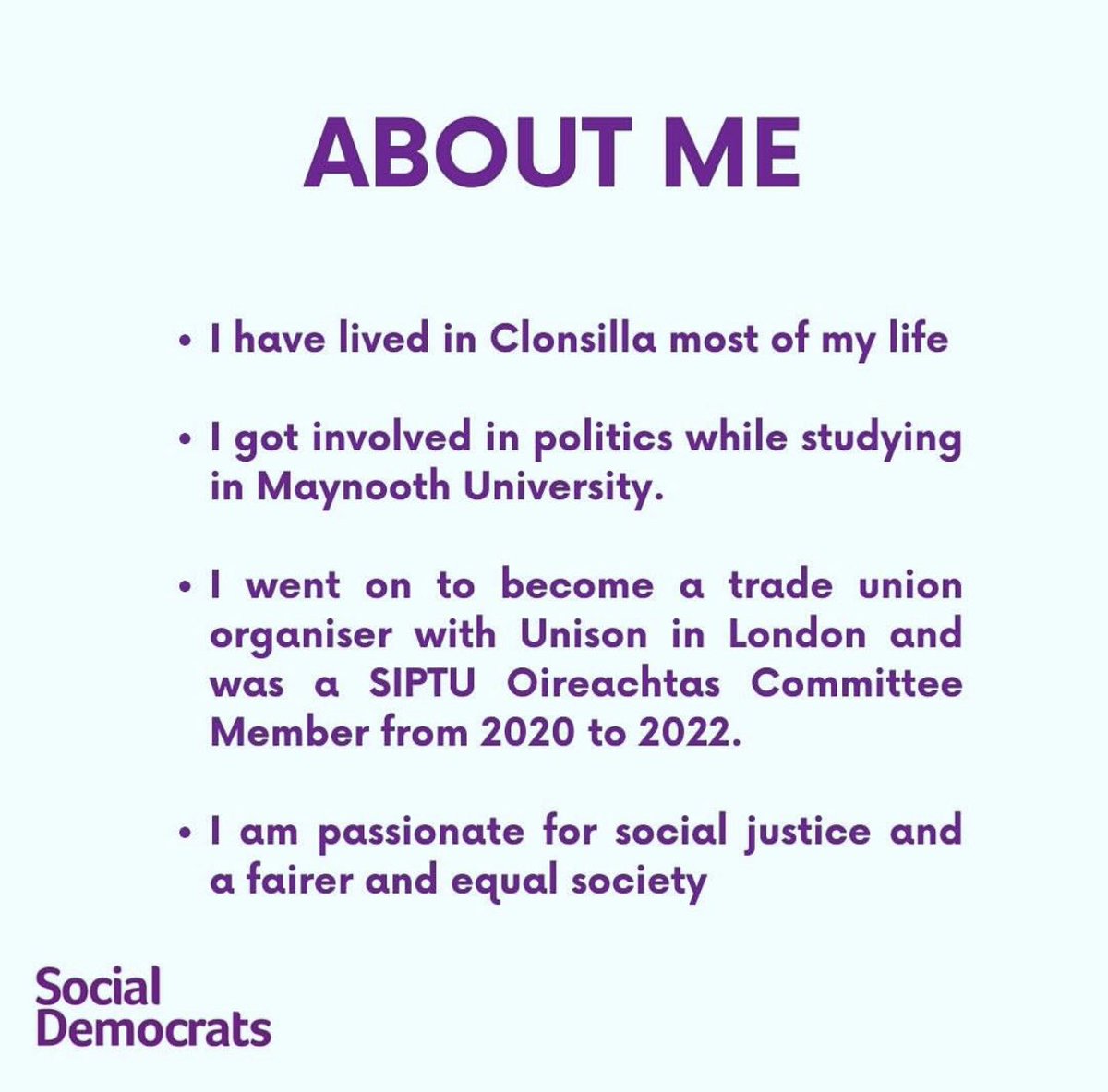 #Ongar be on the lookout for our candidate Ellen! 

Learn a bit more about her below; 

If you want to support real change, you can support Ellen by donating here; gofund.me/73c25da7

#Dubw #LE2024 #SocDems #blanchardstown