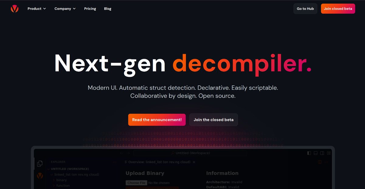 Have you seen our new shiny website? 😎
Finally, all the up-to-date information about rev.ng you were looking for.
Also, kudos for the <a href="/mozestudio/">Moze</a> guys who helped us design it 🫡