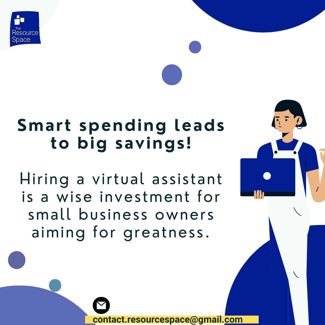 Every dollar counts for a small business owner. 

That is why strategic spending is essential for long-term success. 

Investing in a virtual assistant saves you money and opens up a world of possibilities for your business.

#virtualassistant #virtualspace #meetingroom