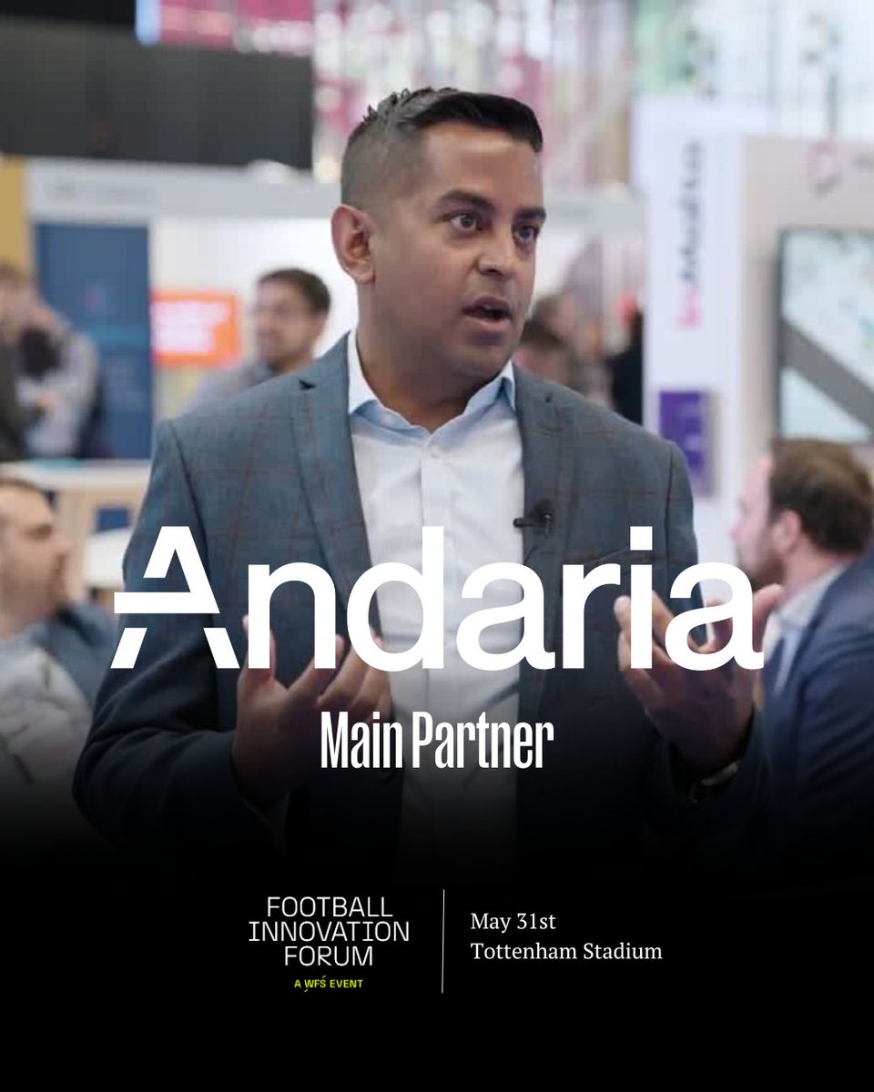 We're excited to welcome @AndariaGlobal as our Main Partner at #FIF 2024! Pre-register now to #FIF and learn more about embedded finance and its role within the football industry by meeting them at Tottenham Hotspur Stadium! 📍London, U.K 📅 May 31st 🎟️ #LinkInBio