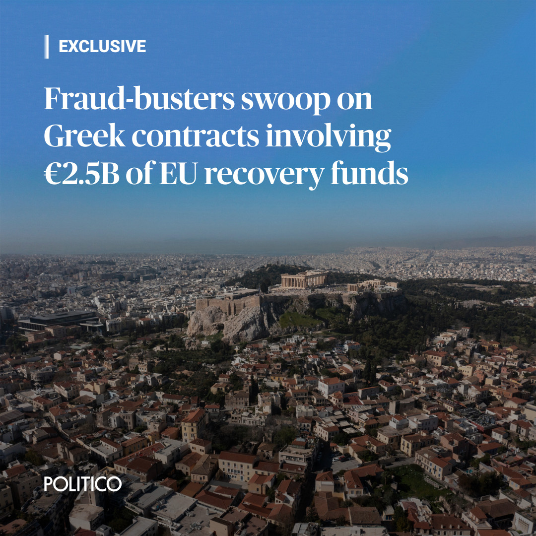 Authorities are investigating allegations of fraud linked to how €2.5 billion in EU funds was awarded to just 10 companies in Greece, POLITICO can reveal. The probe marks the latest blow to the credibility of the bloc's post-pandemic recovery fund. 🔗 trib.al/cQCNSfS